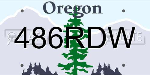 486RDW Oregon License Plate