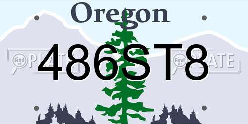 486ST8 Oregon License Plate