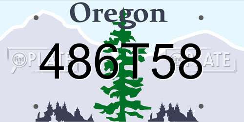 486T58 Oregon License Plate