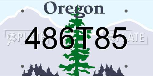 486T85 Oregon License Plate