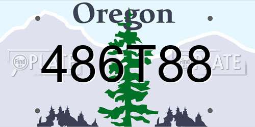 486T88 Oregon License Plate
