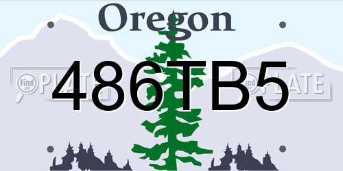486TB5 Oregon License Plate