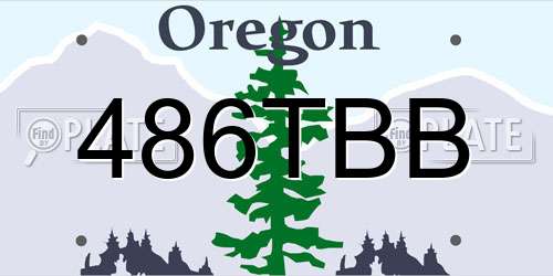 486TBB Oregon License Plate