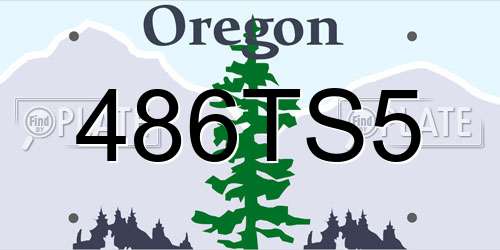 486TS5 Oregon License Plate