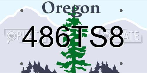 486TS8 Oregon License Plate