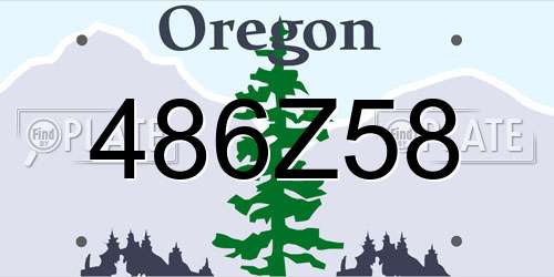 486Z58 Oregon License Plate