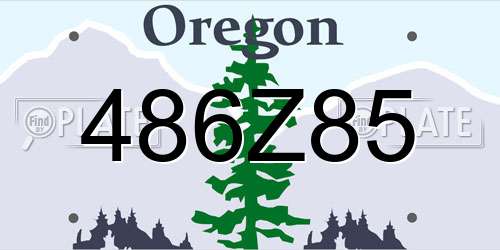 486Z85 Oregon License Plate