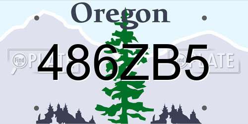 486ZB5 Oregon License Plate