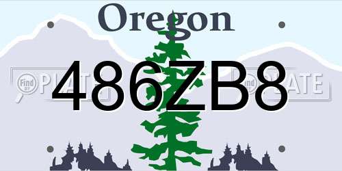 486ZB8 Oregon License Plate