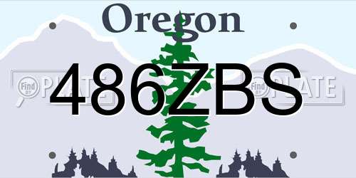 486ZBS Oregon License Plate