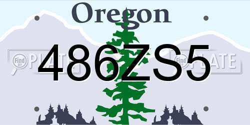486ZS5 Oregon License Plate