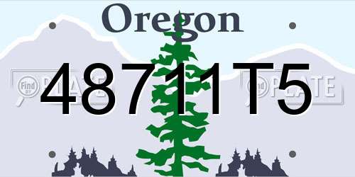 48711T5 Oregon License Plate