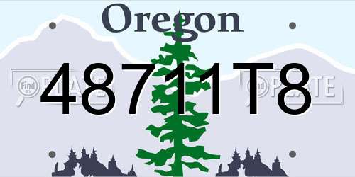48711T8 Oregon License Plate