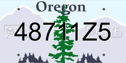 48711Z5 Oregon License Plate