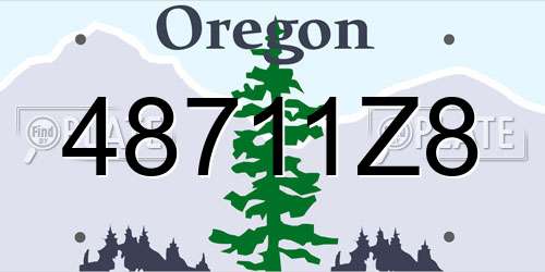 48711Z8 Oregon License Plate