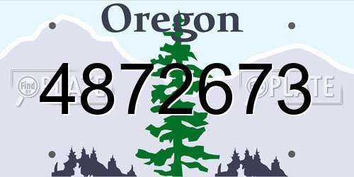 4872673 Oregon License Plate
