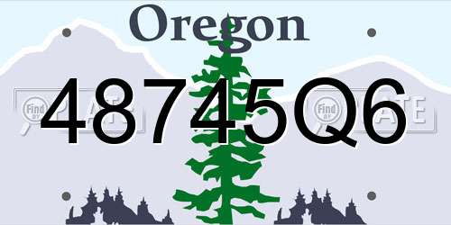 48745Q6 Oregon License Plate