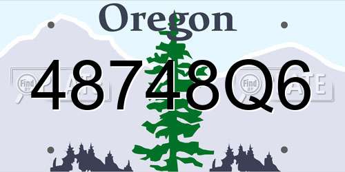 48748Q6 Oregon License Plate