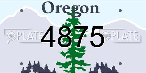 4875 Oregon License Plate