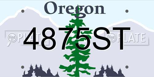 4875ST Oregon License Plate