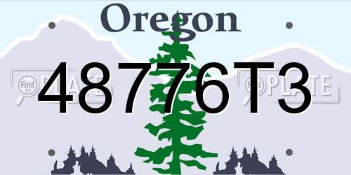 48776T3 Oregon License Plate