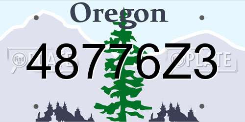 48776Z3 Oregon License Plate