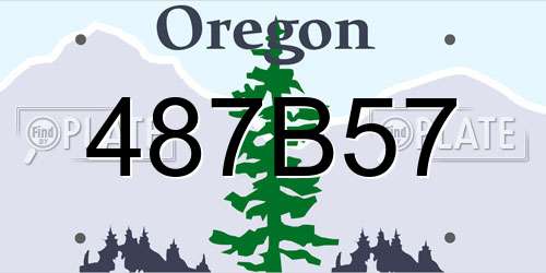 487B57 Oregon License Plate