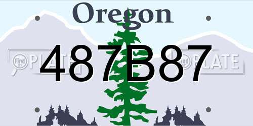 487B87 Oregon License Plate