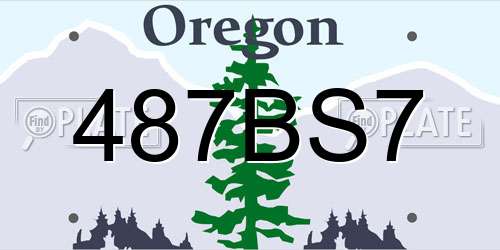 487BS7 Oregon License Plate