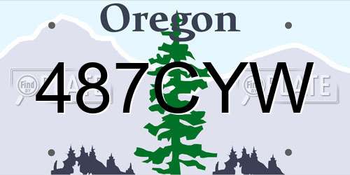 487CYW Oregon License Plate