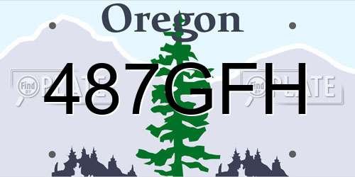 487GFH Oregon License Plate