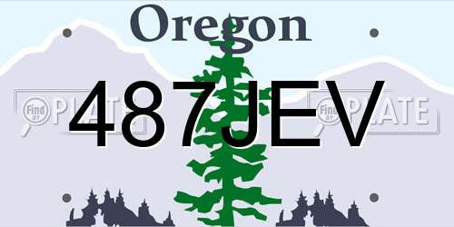 487JEV Oregon License Plate