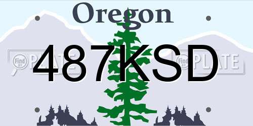 487KSD Oregon License Plate