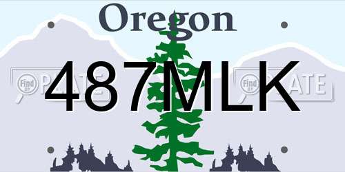 487MLK Oregon License Plate