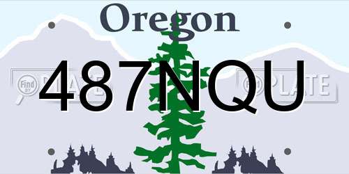 487NQU Oregon License Plate