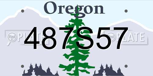 487S57 Oregon License Plate