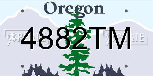 4882TM Oregon License Plate