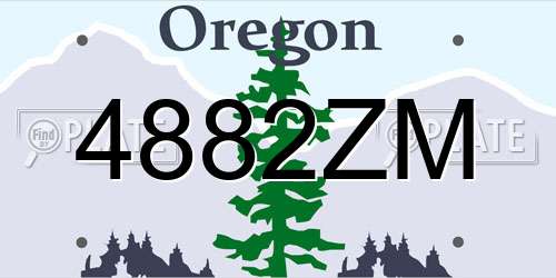 4882ZM Oregon License Plate