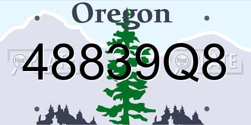 48839Q8 Oregon License Plate