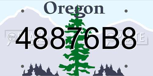 48876B8 Oregon License Plate