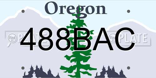 488BAC Oregon License Plate