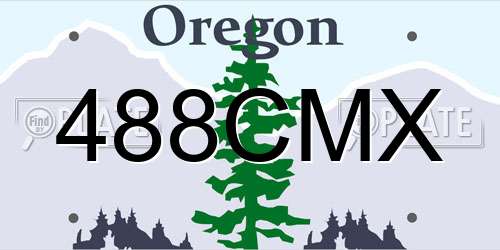 488CMX Oregon License Plate