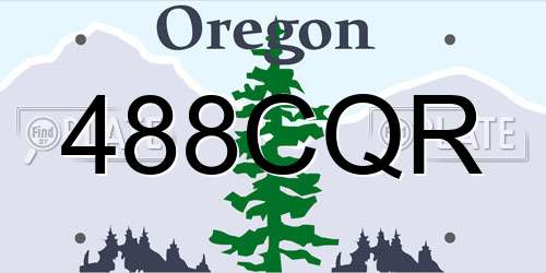 488CQR Oregon License Plate