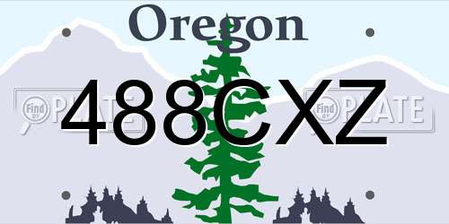 488CXZ Oregon License Plate