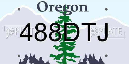 488DTJ Oregon License Plate