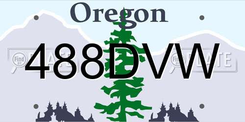 488DVW Oregon License Plate
