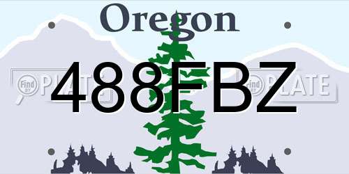 488FBZ Oregon License Plate