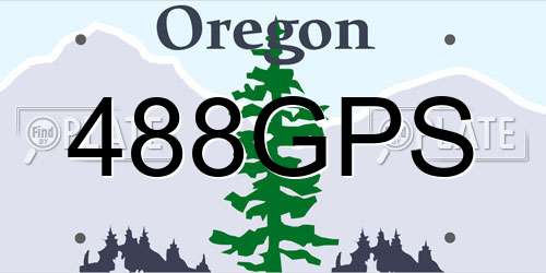 488GPS Oregon License Plate