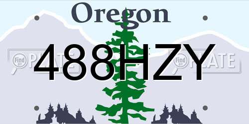 488HZY Oregon License Plate