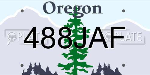 488JAF Oregon License Plate